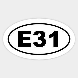 E31 Chassis Code Marathon Style Sticker